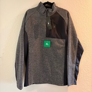 Spyder Gray and Black Quarter-Zip Pullover